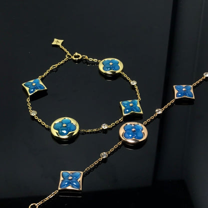 [Aurelle Style]STAR AND SUN 4 MOTIF BLUE BRACELET