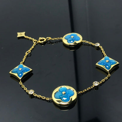[Aurelle Style]STAR AND SUN 4 MOTIF BLUE BRACELET