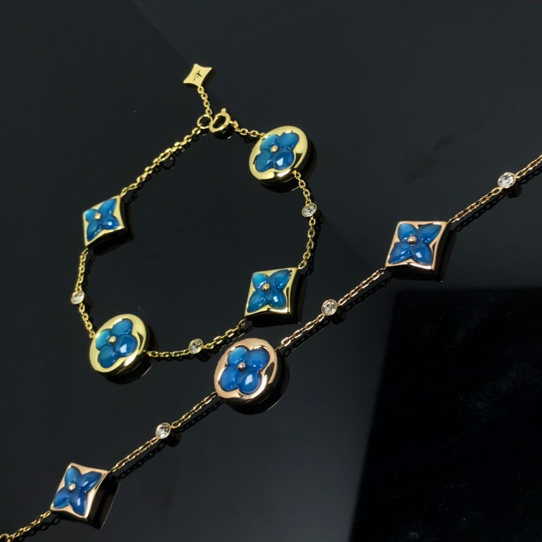 [Aurelle Style]STAR AND SUN 4 MOTIF BLUE BRACELET