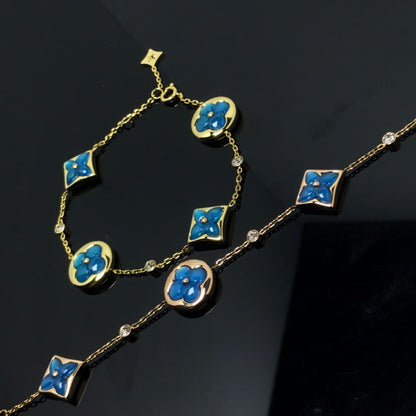 [Aurelle Style]STAR AND SUN 4 MOTIF BLUE BRACELET