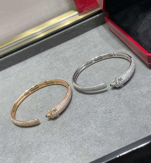 [Aurelle Style]PANTHERE FULL DIAMOND OPEN BRACELET