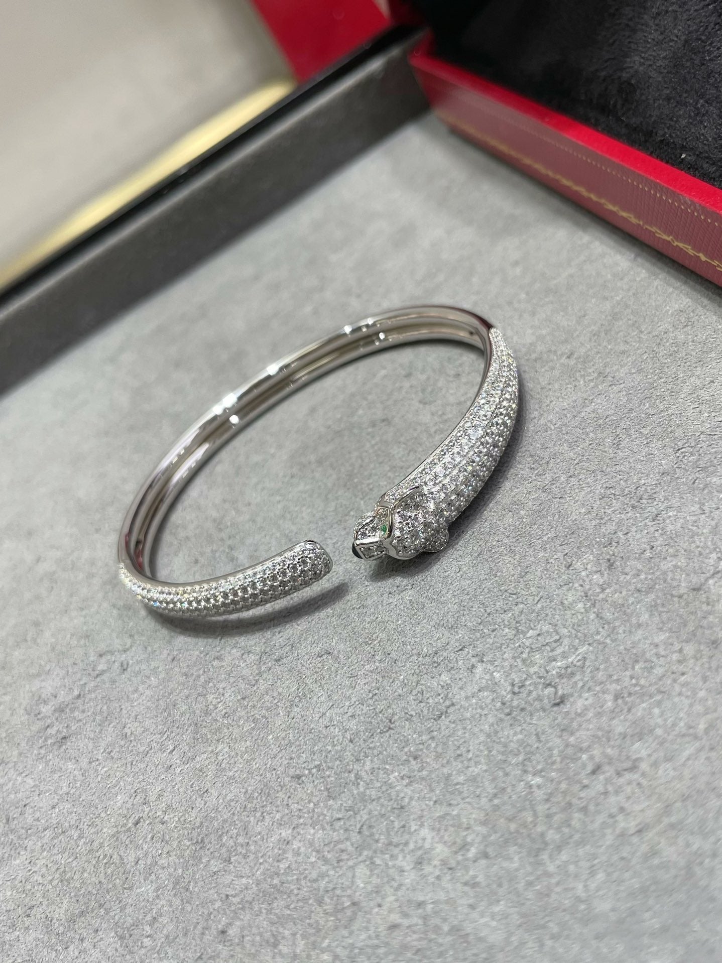 [Aurelle Style]PANTHERE FULL DIAMOND OPEN BRACELET