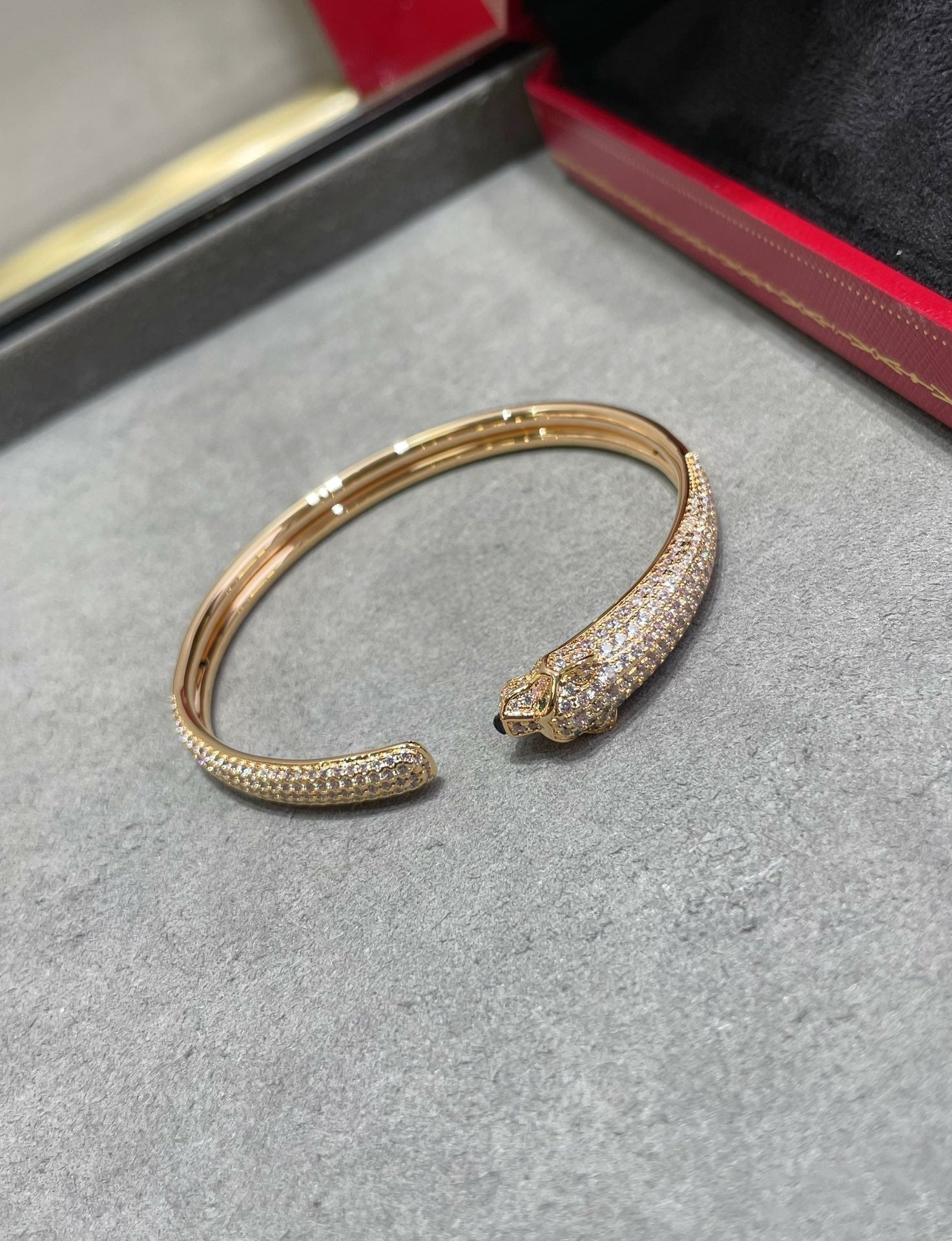 [Aurelle Style]PANTHERE FULL DIAMOND OPEN BRACELET