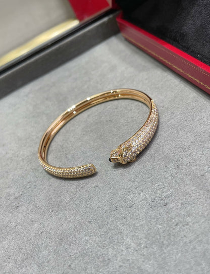 [Aurelle Style]PANTHERE FULL DIAMOND OPEN BRACELET
