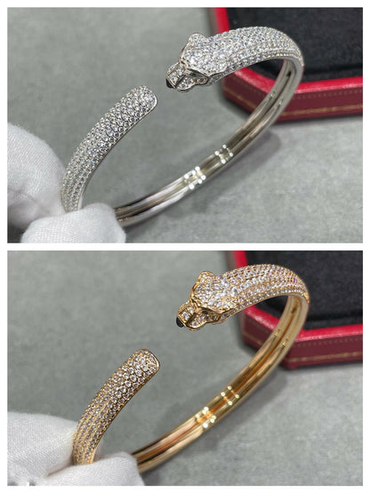 [Aurelle Style]PANTHERE FULL DIAMOND OPEN BRACELET