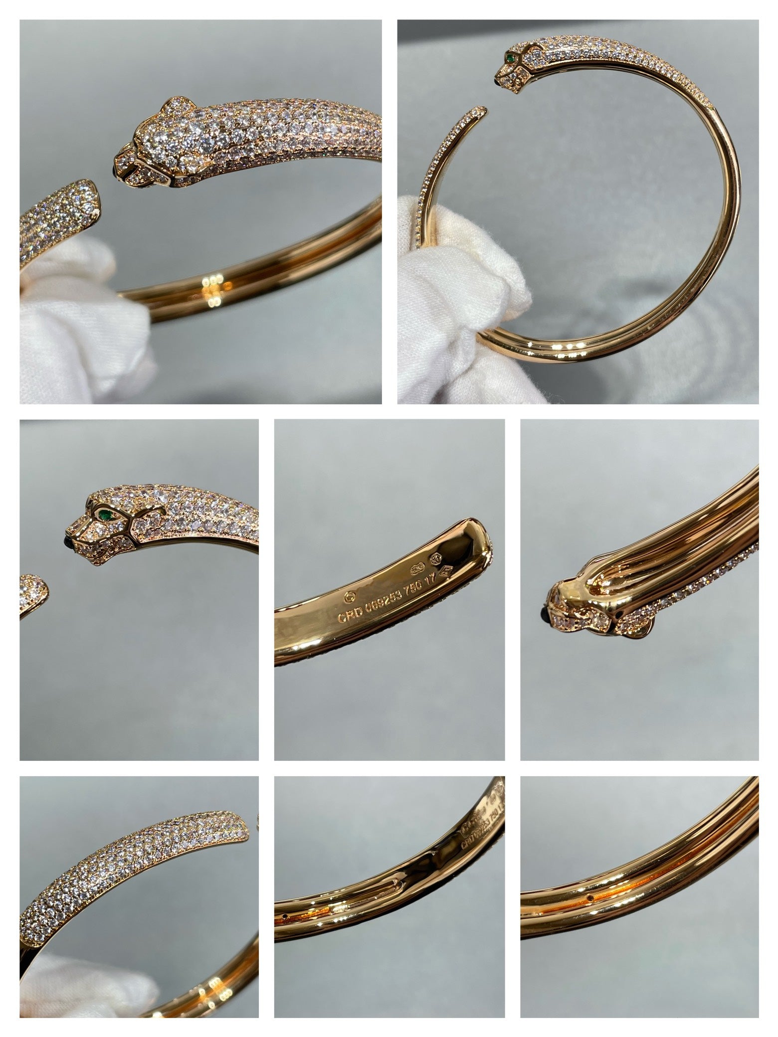 [Aurelle Style]PANTHERE FULL DIAMOND OPEN BRACELET