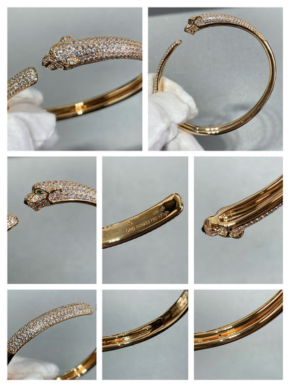 [Aurelle Style]PANTHERE FULL DIAMOND OPEN BRACELET