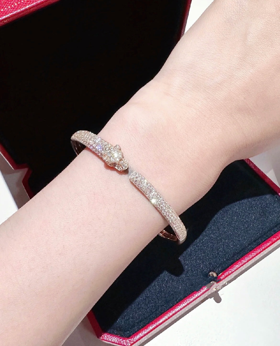 [Aurelle Style]PANTHERE FULL DIAMOND OPEN BRACELET
