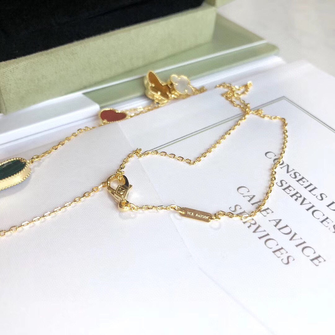 [Aurelle Style]LUCKY SPRING 4 MOTIFS ROSE GOLD NECKLACE