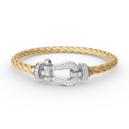[Aurelle Style]FORCE LARGE HORSESHOE FULL DIAMOND BRACELET SILVER