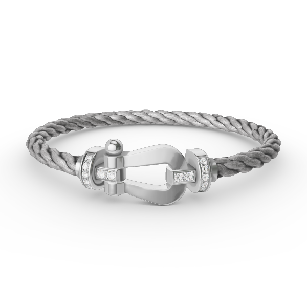 [Aurelle Style]FORCE LARGE HORSESHOE HALF DIAMOND BRACELET SILVER