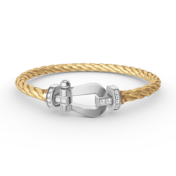 [Aurelle Style]FORCE LARGE HORSESHOE HALF DIAMOND BRACELET SILVER