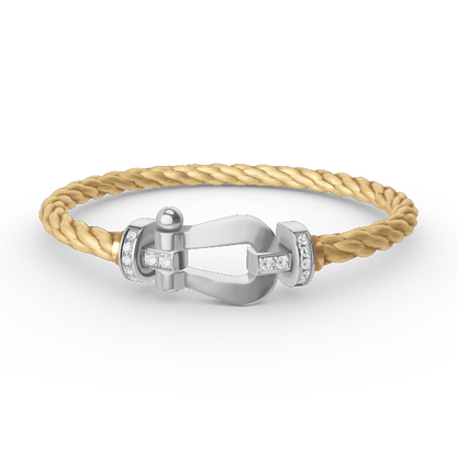 [Aurelle Style]FORCE LARGE HORSESHOE HALF DIAMOND BRACELET SILVER