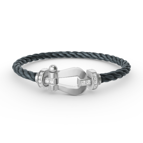 [Aurelle Style]FORCE LARGE HORSESHOE HALF DIAMOND BRACELET SILVER