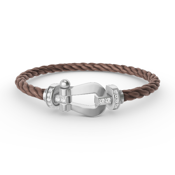 [Aurelle Style]FORCE LARGE HORSESHOE HALF DIAMOND BRACELET SILVER