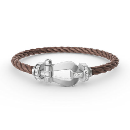 [Aurelle Style]FORCE LARGE HORSESHOE HALF DIAMOND BRACELET SILVER
