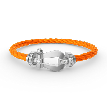 [Aurelle Style]FORCE LARGE HORSESHOE HALF DIAMOND BRACELET SILVER
