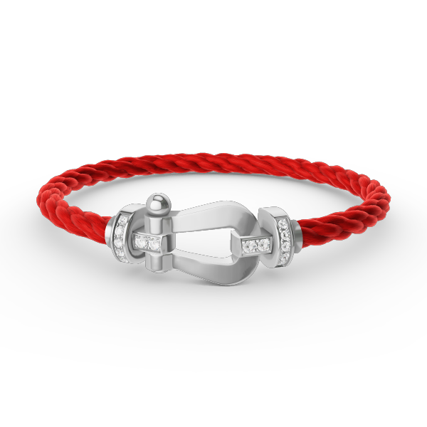 [Aurelle Style]FORCE LARGE HORSESHOE HALF DIAMOND BRACELET SILVER