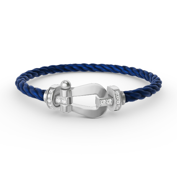 [Aurelle Style]FORCE LARGE HORSESHOE HALF DIAMOND BRACELET SILVER