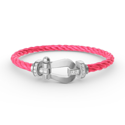 [Aurelle Style]FORCE LARGE HORSESHOE HALF DIAMOND BRACELET SILVER
