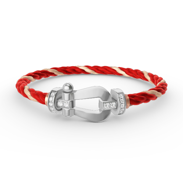 [Aurelle Style]FORCE LARGE HORSESHOE HALF DIAMOND BRACELET SILVER