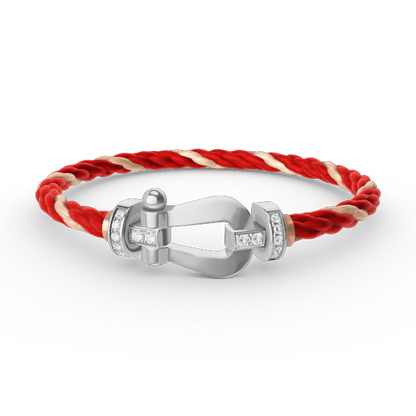 [Aurelle Style]FORCE LARGE HORSESHOE HALF DIAMOND BRACELET SILVER