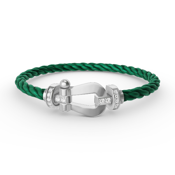 [Aurelle Style]FORCE LARGE HORSESHOE HALF DIAMOND BRACELET SILVER