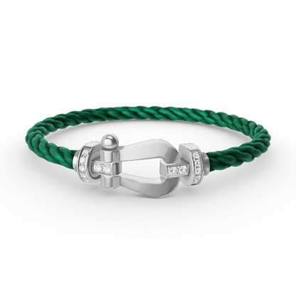 [Aurelle Style]FORCE LARGE HORSESHOE HALF DIAMOND BRACELET SILVER