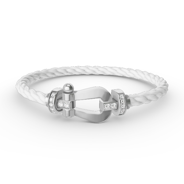 [Aurelle Style]FORCE LARGE HORSESHOE HALF DIAMOND BRACELET SILVER