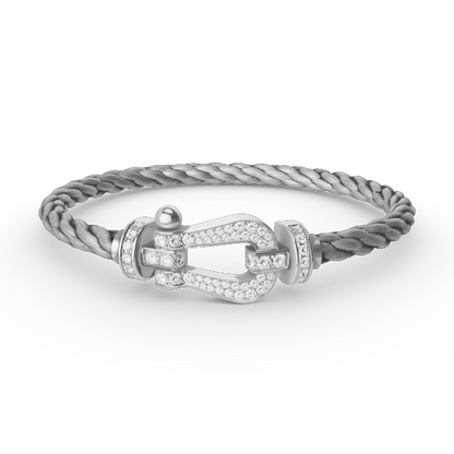 [Aurelle Style]FORCE LARGE HORSESHOE FULL DIAMOND BRACELET SILVER