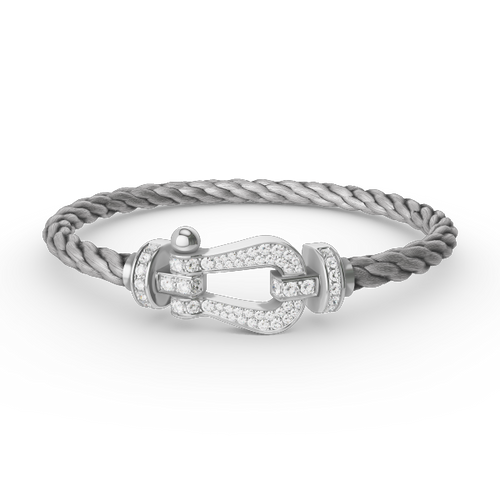 [Aurelle Style]FORCE LARGE HORSESHOE FULL DIAMOND BRACELET SILVER