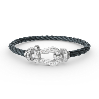 [Aurelle Style]FORCE LARGE HORSESHOE FULL DIAMOND BRACELET SILVER
