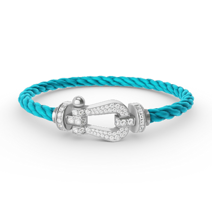 [Aurelle Style]FORCE LARGE HORSESHOE FULL DIAMOND BRACELET SILVER