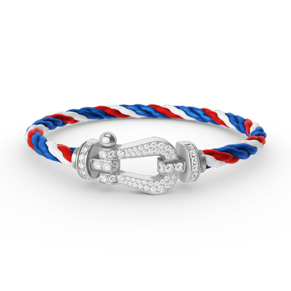 [Aurelle Style]FORCE LARGE HORSESHOE FULL DIAMOND BRACELET SILVER