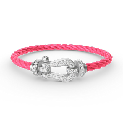 [Aurelle Style]FORCE LARGE HORSESHOE FULL DIAMOND BRACELET SILVER