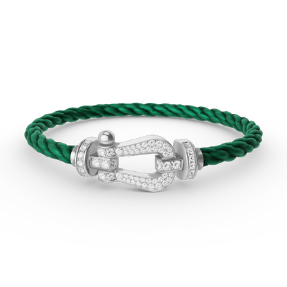 [Aurelle Style]FORCE LARGE HORSESHOE FULL DIAMOND BRACELET SILVER