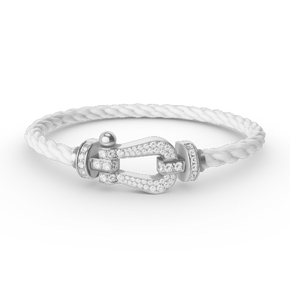 [Aurelle Style]FORCE LARGE HORSESHOE FULL DIAMOND BRACELET SILVER