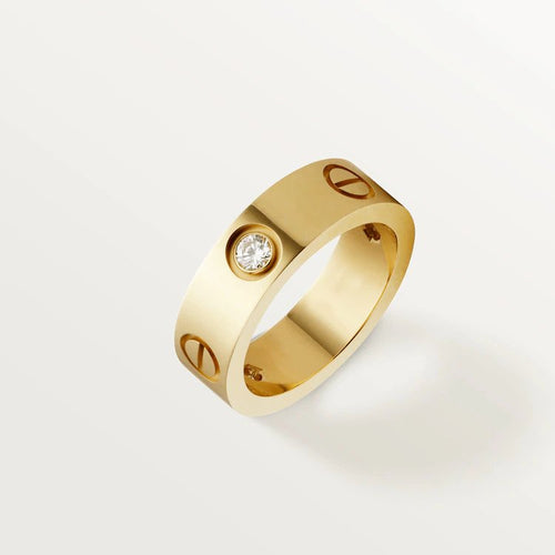 [Aurelle Style]LOVE RING 5.5MM 3 DIAMONDS PINK GOLD