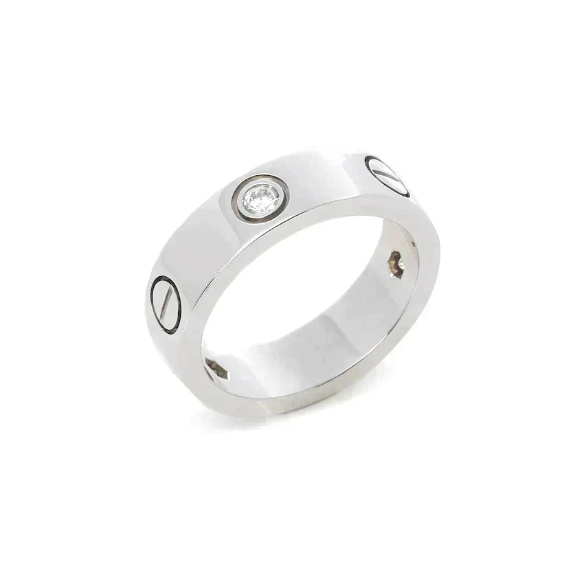 [Aurelle Style]LOVE RING 5.5MM 3 DIAMONDS SILVER