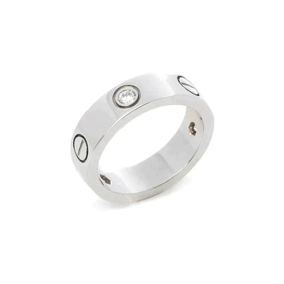 [Aurelle Style]LOVE RING 5.5MM 3 DIAMONDS SILVER