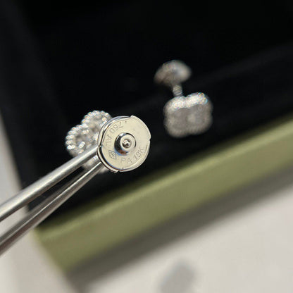 [Aurelle Style]CLOVER MINI DIAMOND STUD EARRINGS